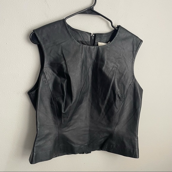 Newport News Tops - Newport News Vintage Leather Sleeveless Top